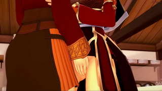 Cute elf წყვილი აქვს სექსი, სანამ გამოყენებით სტრაპონი.